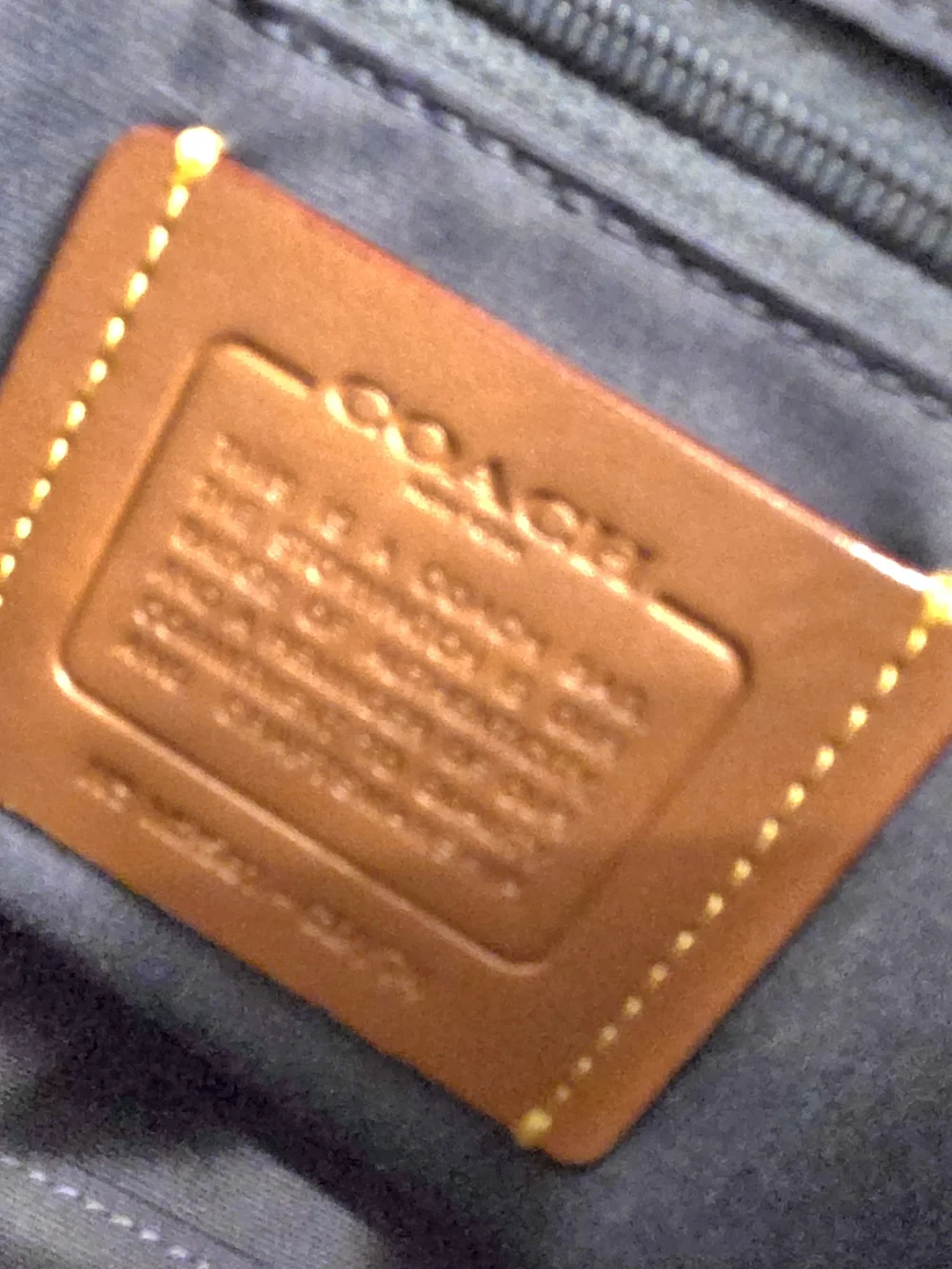 Coach Denim Satchel Bag with Yellow Tag and Pink Charm - Picture 11 of 14